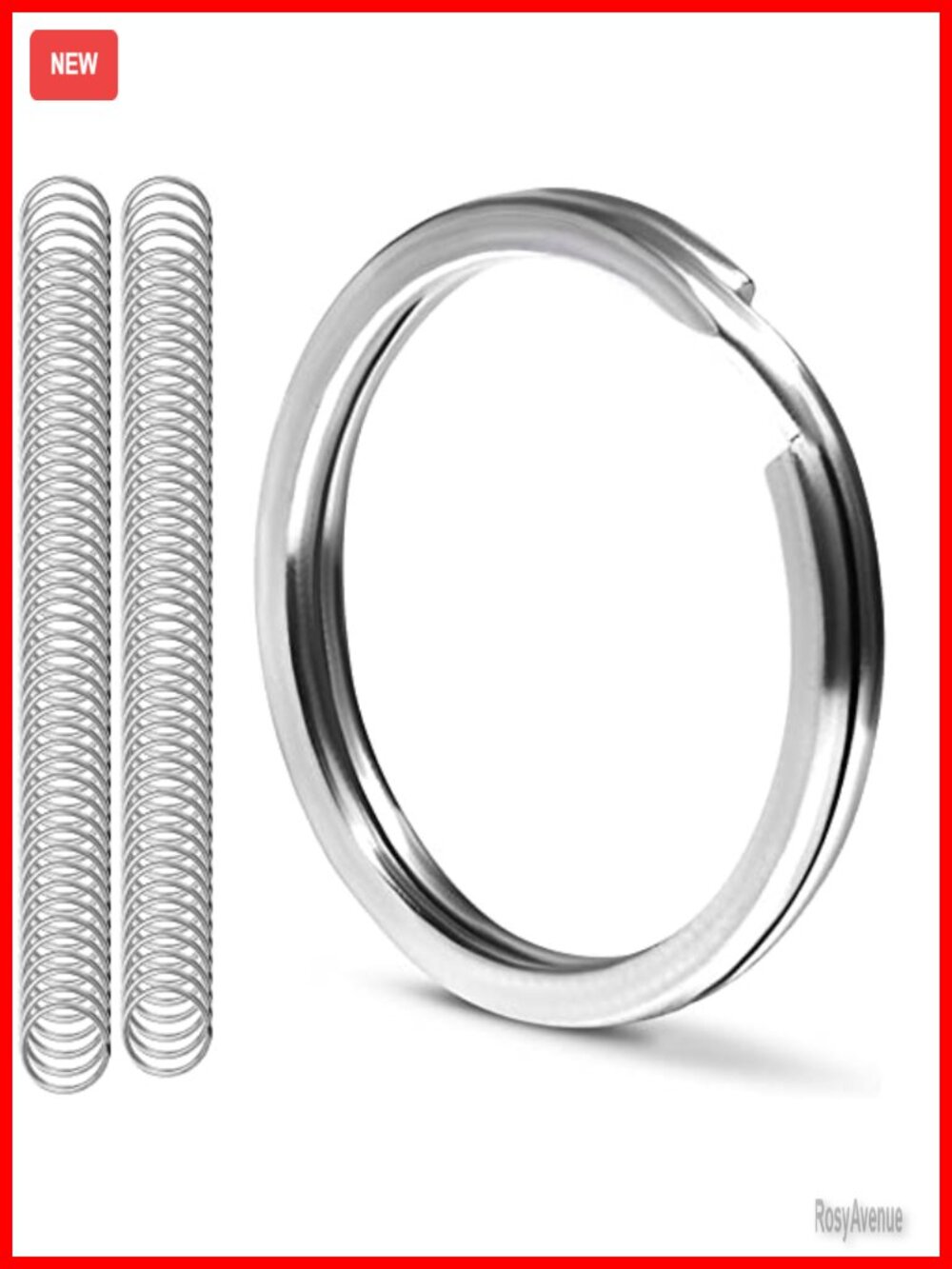 Marine Grade Stainless Steel Split Ring Keychain 1 inch 25mm